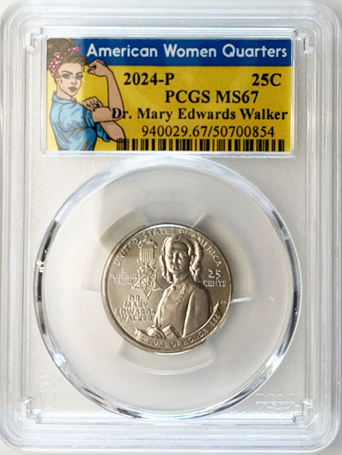2024 PCGS Certified American Women Quarter Dr. Mary Edwards Walker Rosie Label - back