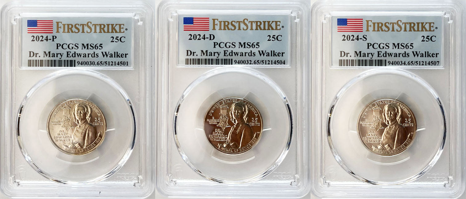 2024 PCGS BU Certified American Women Quarter Sets First Strike Label - back