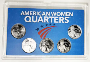 2022 - 25 P,D,S,S,S BU, Clad and Silver Proof American Women Quarters in 3 by 5 Frosty Case - back