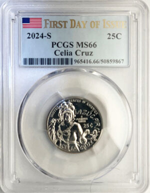 2024 PCGS Certified American Women Quarter Celia Cruz First Day of Issue Label - back