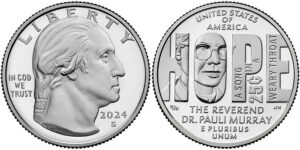2024 American Women Quarters Rev. Dr. Pauli Murray - front