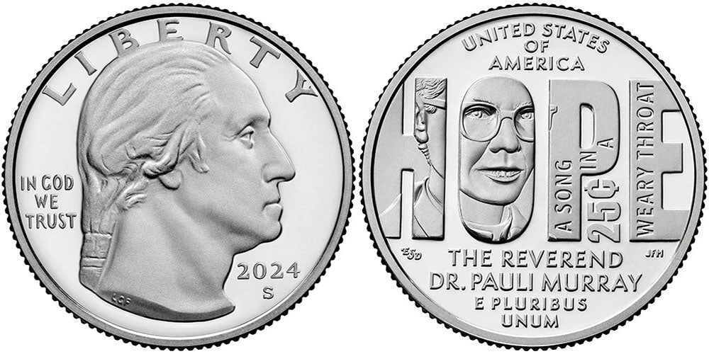 2024 American Women Quarters Rev. Dr. Pauli Murray - front
