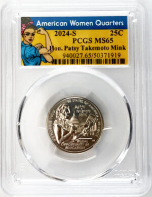 2024 PCGS Certified American Women Quarter Hon. Patsy Takemoto Mink Rosie Label - back