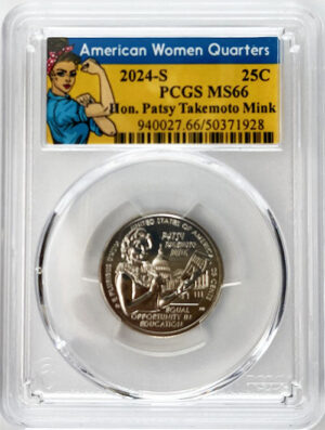 2024 PCGS Certified American Women Quarter Hon. Patsy Takemoto Mink Rosie Label - back