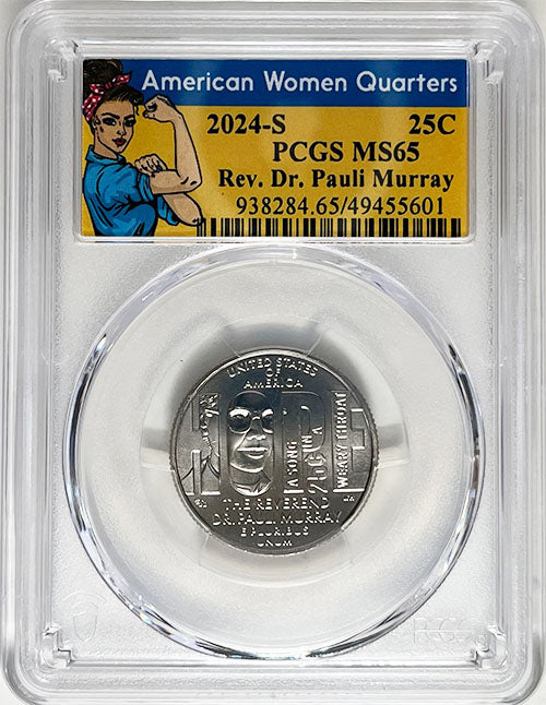 2024 PCGS Certified American Women Quarter Rev. Dr. Pauli Murray Rosie Label - back