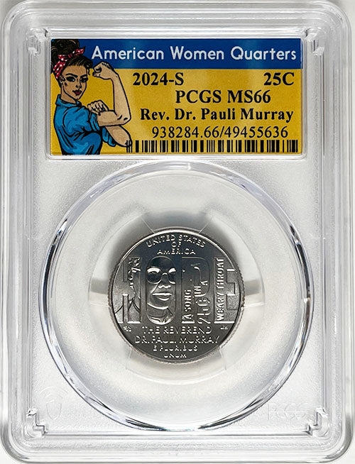 2024 PCGS Certified American Women Quarter Rev. Dr. Pauli Murray Rosie Label - back