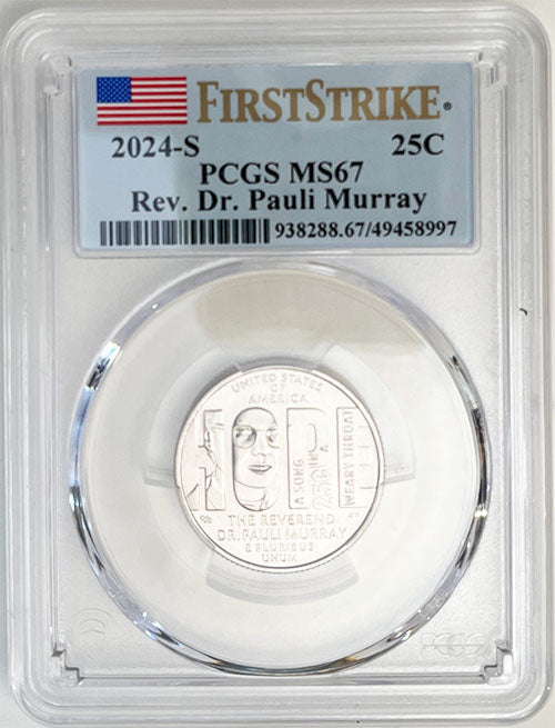2024 PCGS Certified American Women Quarter Rev. Dr. Pauli Murray First Strike Label - back