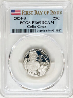 2024 PCGS Certified American Women Quarter Celia Cruz First Day of Issue Label - back