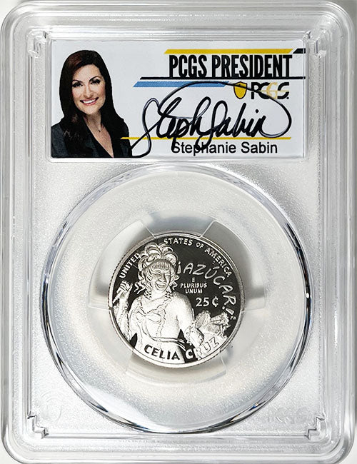 2024 PCGS Certified American Women Quarter Celia Cruz with Stephanie Sabin Label - back