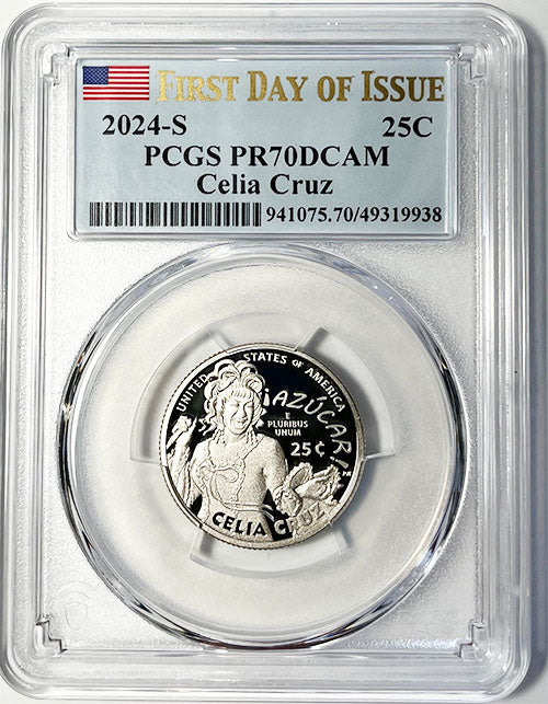 2024 PCGS Certified American Women Quarter Celia Cruz First Day of Issue Label - back