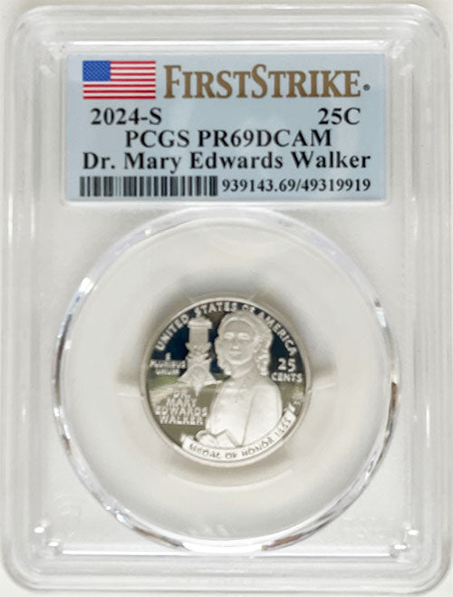 2024 PCGS Certified American Women Quarter Dr. Mary Edwards Walker First Strike Label - back