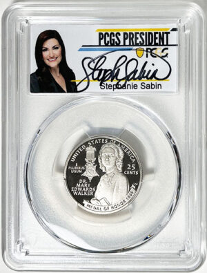2024 PCGS Certified American Women Quarter Dr. Mary Edwards Walker with Stephanie Sabin Label - back