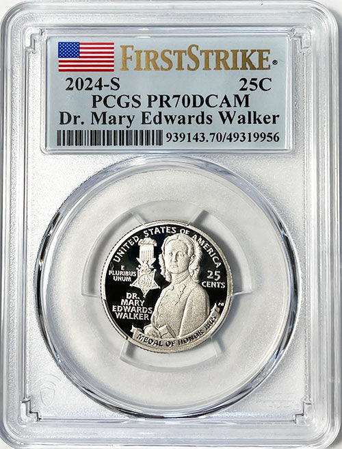 2024 PCGS Certified American Women Quarter Dr. Mary Edwards Walker First Strike Label - back