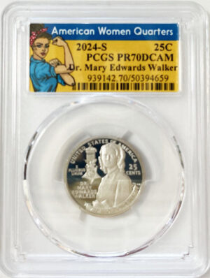 2024 PCGS Certified American Women Quarter Dr. Mary Edwards Walker Rosie Label - back