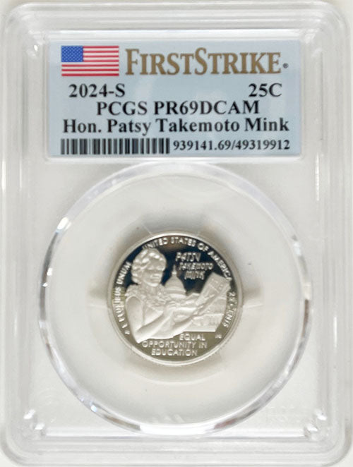 2024 PCGS Certified American Women Quarter Hon. Patsy Takemoto Mink First Strike Label - back