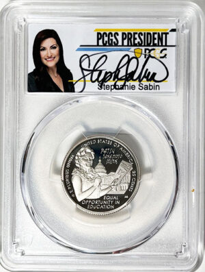 2024 PCGS Certified American Women Quarter Hon. Patsy Takemoto Mink with Stephanie Sabin Label - back