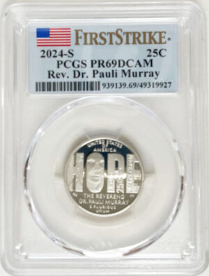 2024 PCGS Certified American Women Quarter Rev. Dr. Pauli Murray First Strike Label - back