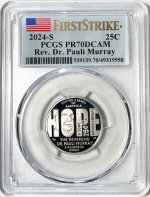 2024 PCGS Certified American Women Quarter Rev. Dr. Pauli Murray First Strike Label - back