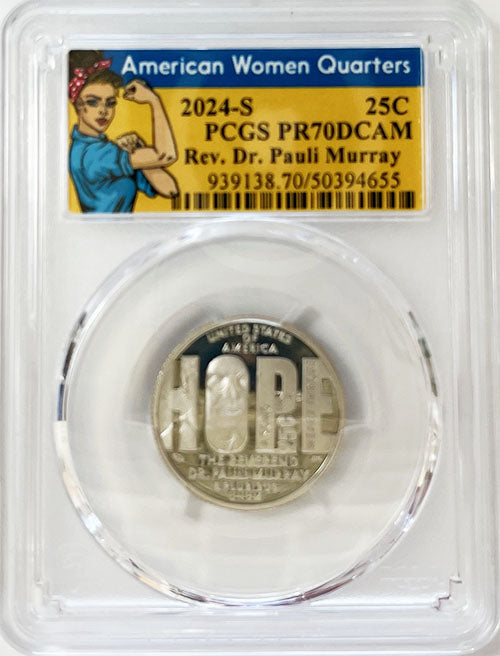 2024 PCGS Certified American Women Quarter Rev. Dr. Pauli Murray Rosie Label - back