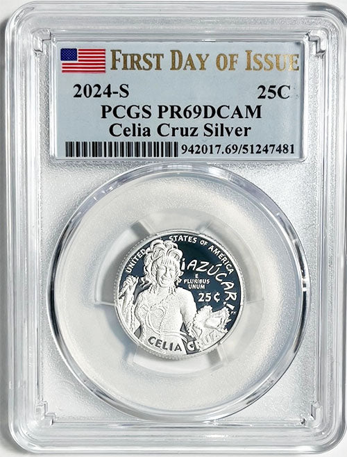 2024 PCGS Certified American Women Quarter Celia Cruz First Day of Issue Label - back