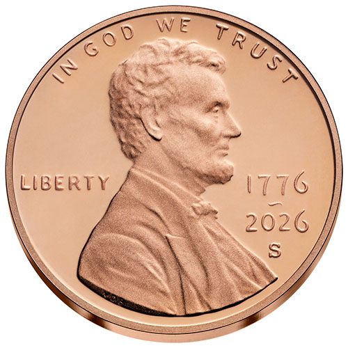 2026 250th Anniversary Semiquincentennial Shield Lincoln Cent
