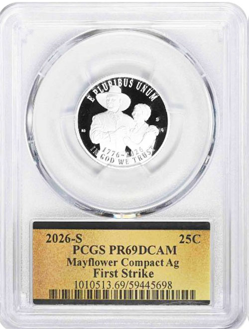 2026 250th Anniversary Semiquincentennial Certified Proof Mayflower Compact Quarters